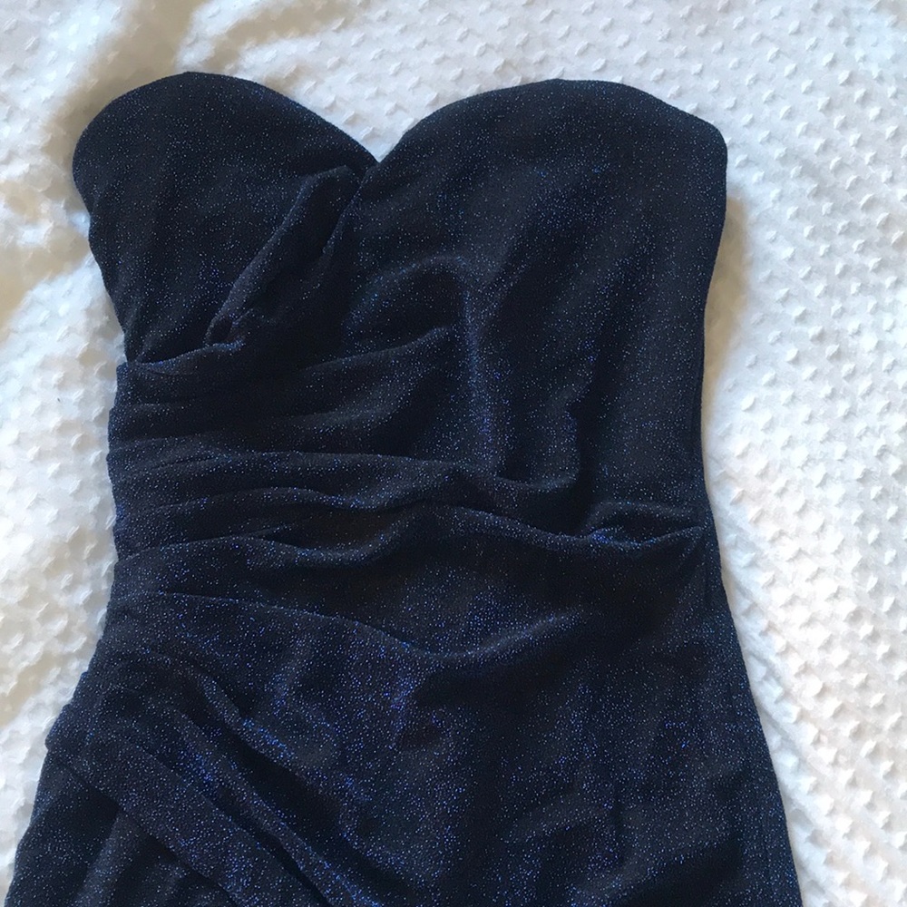 Forever21 Strapless Blue Glittery Formal Dress - Picture 2 of 4